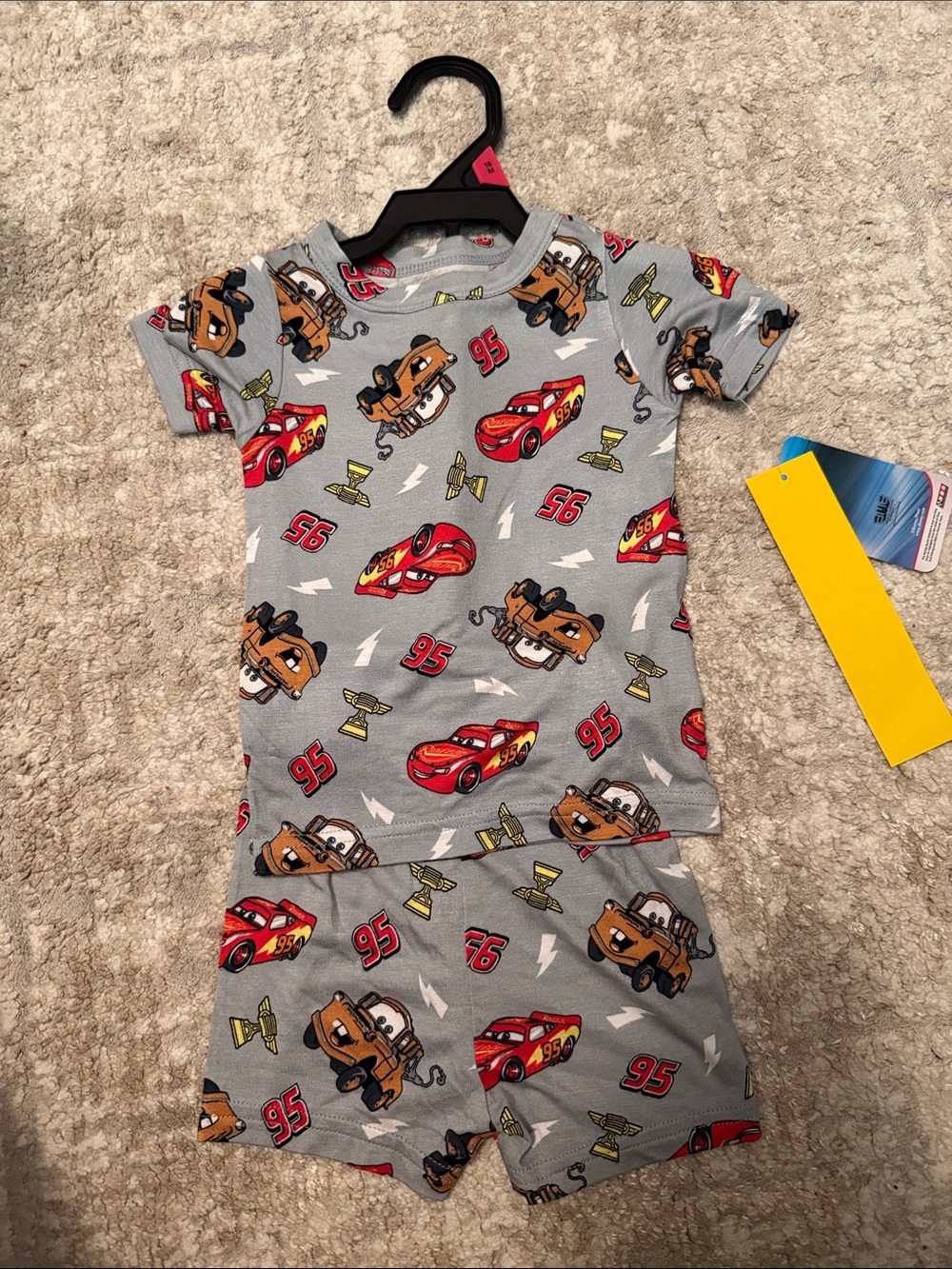 Disney Pixar Cars Kids Gray Lightning Car Pajama Set -18M-NWT